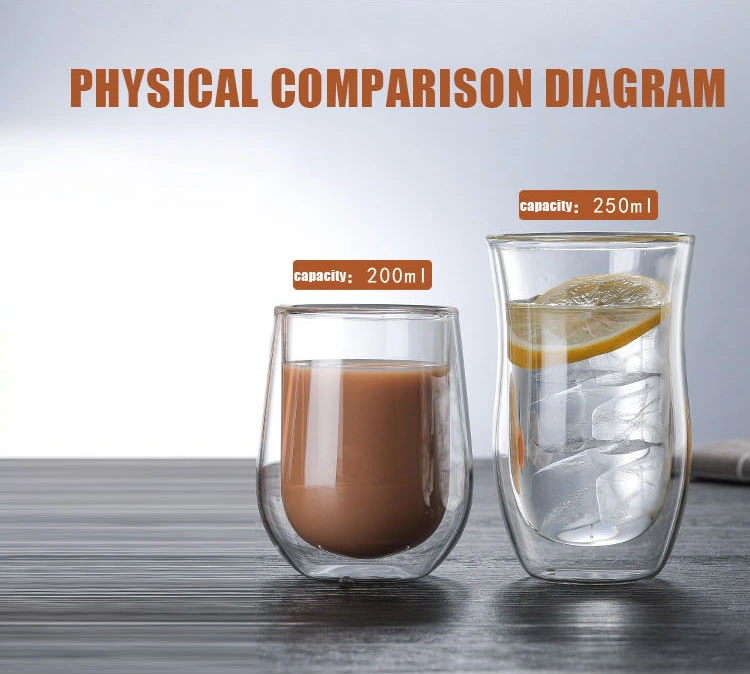 Glassware Coffee Glass Cups Clear Borosilicate Double Wall Glass Coffee Tea Mugs