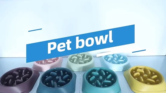 Produit pour animaux de compagnie lavable en gros chien bol d'alimentation lente bol de nourriture pour chat avec du plastique