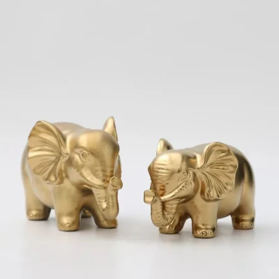 Mode Ménager Luxe Or Éléphant Forme Couple Petit Animal Personnalisé Décorations pour La Maison Ornements En Céramique pour Table Ménage Utilisé Quotidien Utilisé